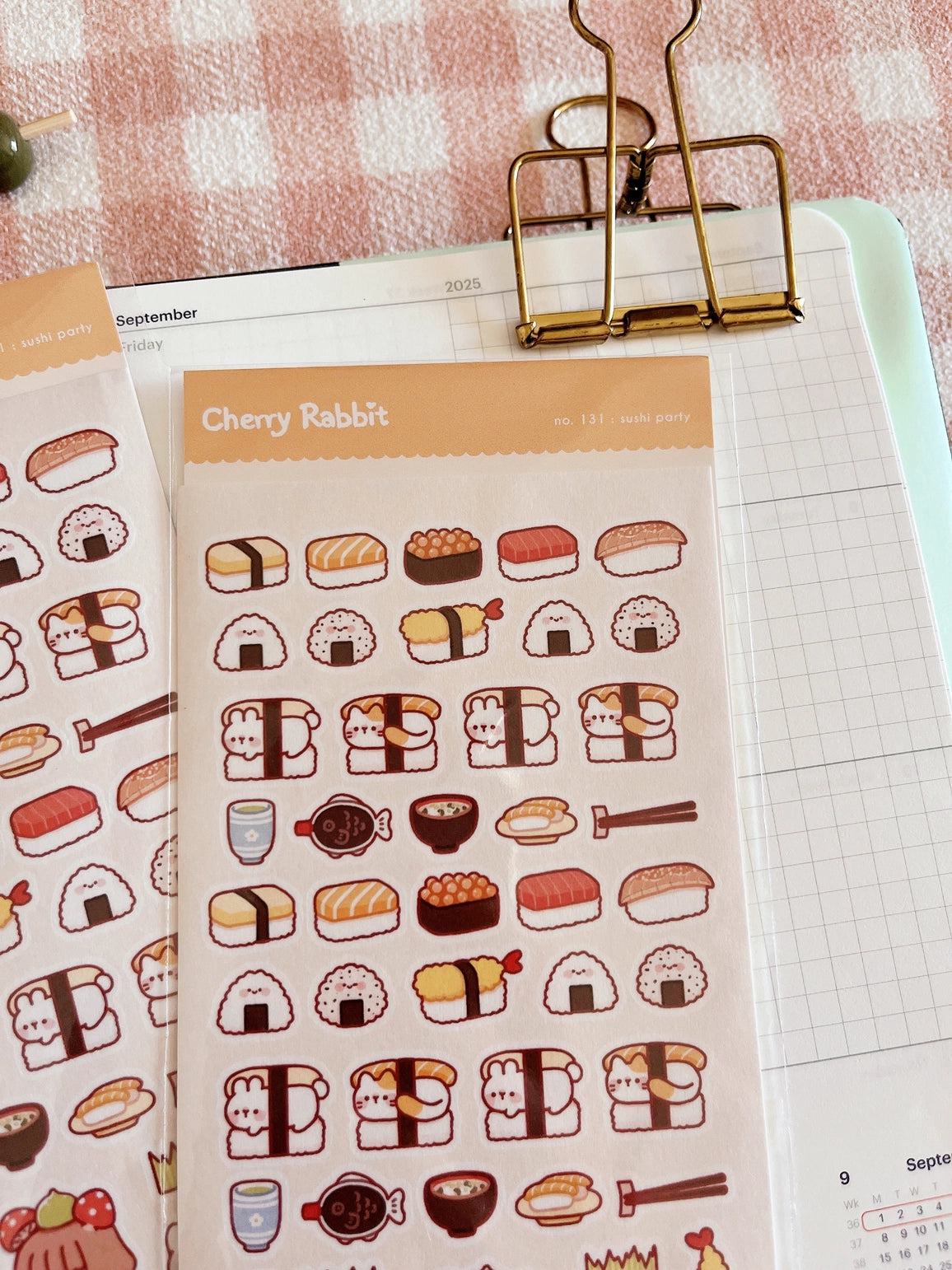 Cherry Rabbit - Sushi Party Sticker Sheet