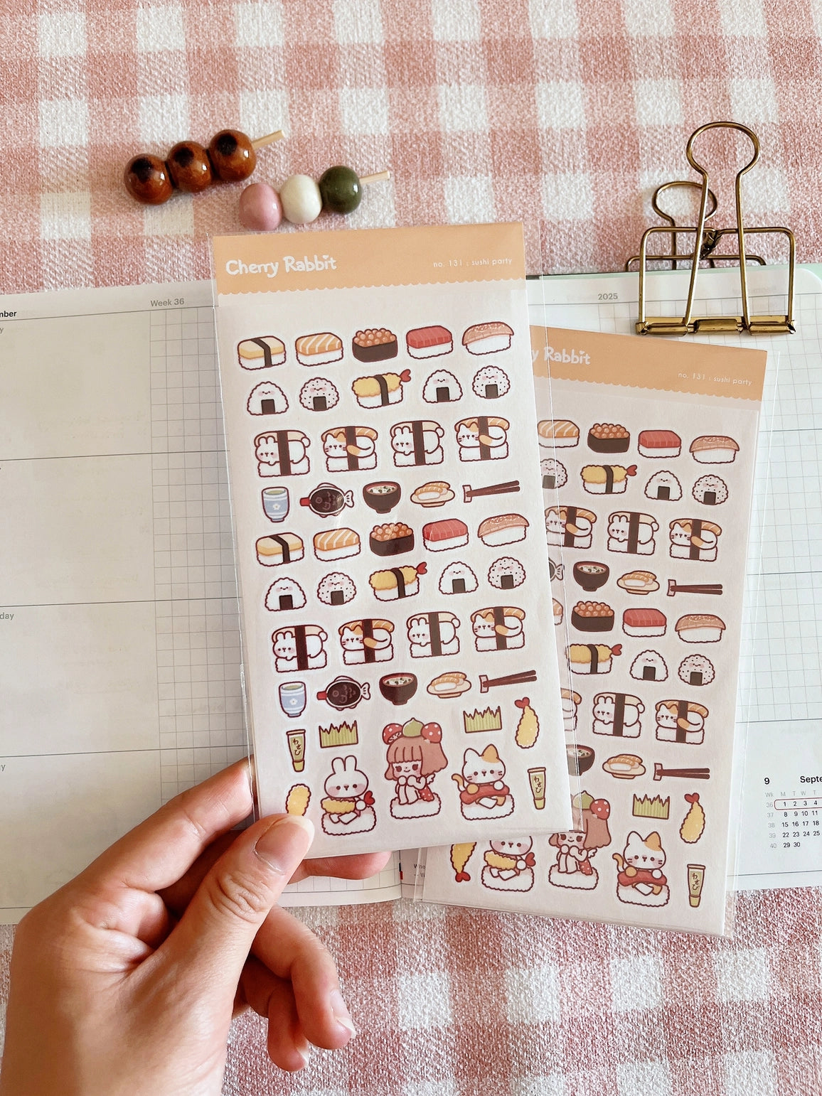 Cherry Rabbit - Sushi Party Sticker Sheet