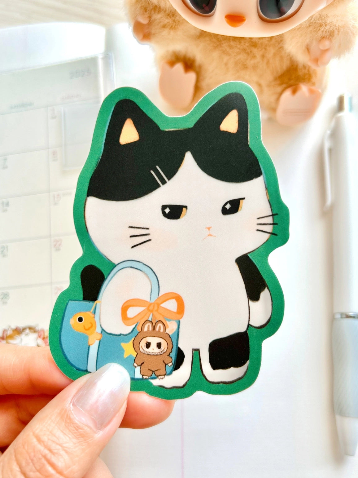 Chocolett - Kitty Labubu Vinyl Sticker
This sticker was made from a tough waterproof and weatherproof vinyl material.
approximately 3 x 3 inches big