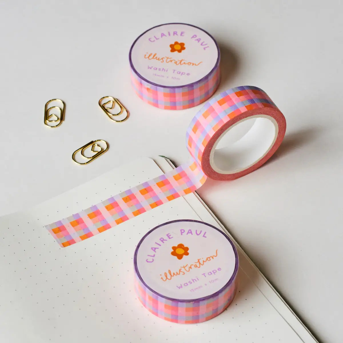 Cute & colourful hand drawn gingham washi tape!
This paper masking tape is perfect for decorating your bullet journal and planners, scrapbooking & gift wrapping. It'll add some fun and colour to any surface and is easy to peel off.
10m x 15mm