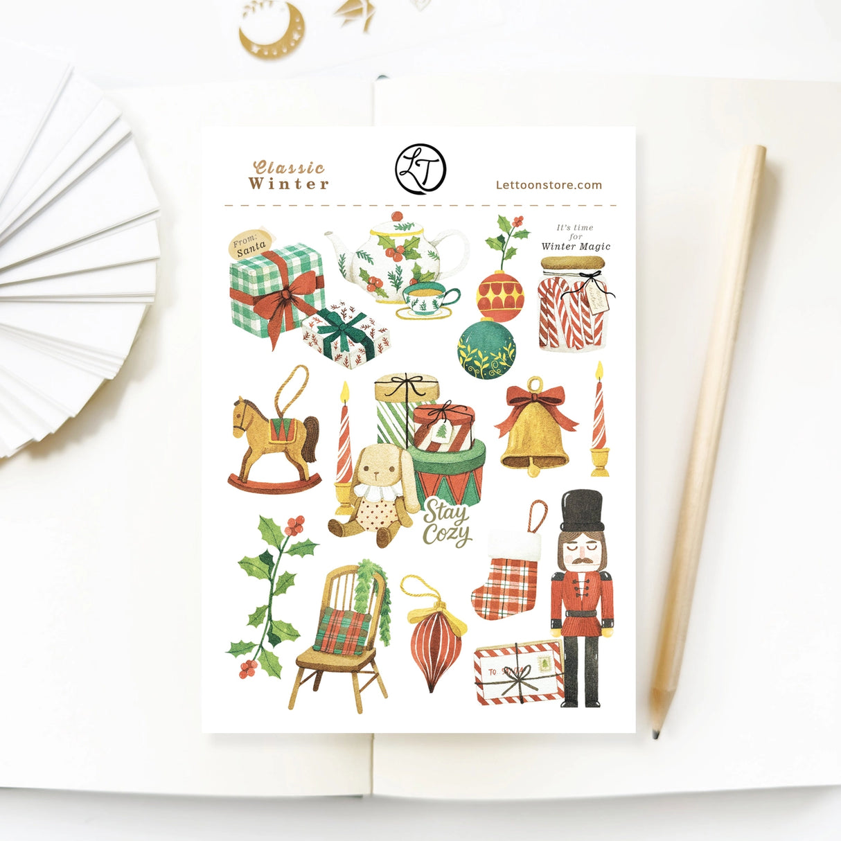 Part of our beautiful 2025 winter collection.
You can use sticker sheets to bring your ideas to life:
* Inside your bullet journal for your weekly or monthly spread
To help decorate your personal diary in your style
Marking important dates in your planner or calendar
Decorate your envelope and letter to surprise your family and penpals
Your imagination is endless: use it at any indoor place you like
Each sticker sheet sold seperately