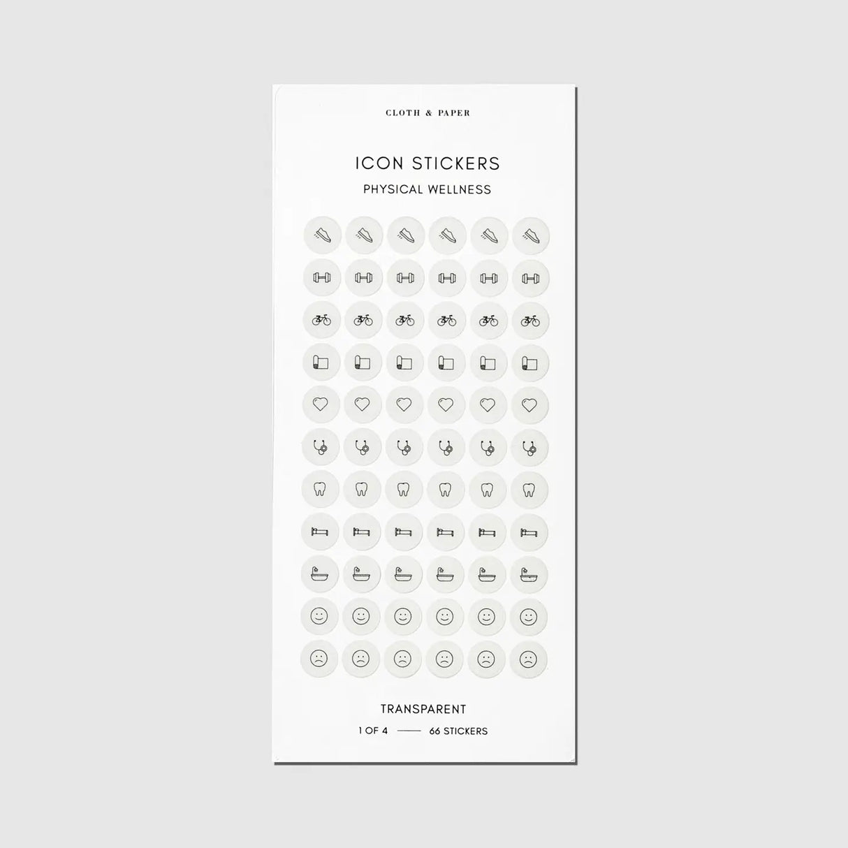Refine your planning routine with our Healthy Planning Sticker Set, designed to help you stay consistent with both physical wellness and meal planning goals. Featuring our signature Ash and Angora colors, these transparent stickers layer beautifully over any planner spread without adding visual clutter.
Features
* Printed on transparent material for a seamless, luxe look
* 264 total stickers: 4 sheets with 66 stickers each
* Includes 2 Physical Wellness sheets: 1 in Ash, 1 in Angora
* Includes 2 Me