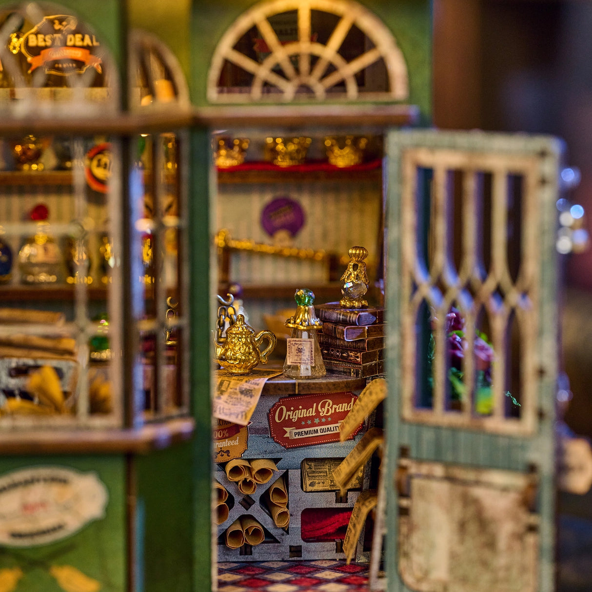 Build your own enchanted apothecary with this Magic Shop DIY kit-a charming miniature store packed with mysterious potions, glowing vials, and shelves brimming with spellbooks, recipe tomes, and dusty old encyclopedias. Every detail tells a story: bubbling brews, glowing glass jars, stacks of arcane books, and secret scrolls tucked into cozy corners.
2 AAA batteries required; batteries are not included.
Ages 14+
322 pieces
Assembled size: 4.5 x 3.9 x 7.4 inches