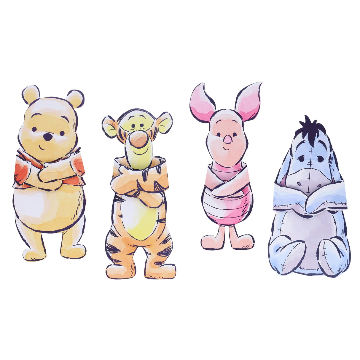 Send a sweet message with these hugging notecards inspired by characters from Disney’s Winnie the Pooh! With folded arms enclosing a short, sweet greeting, these charmingly illustrated cards are perfect for reminding the people you love that a hug is always the right size!