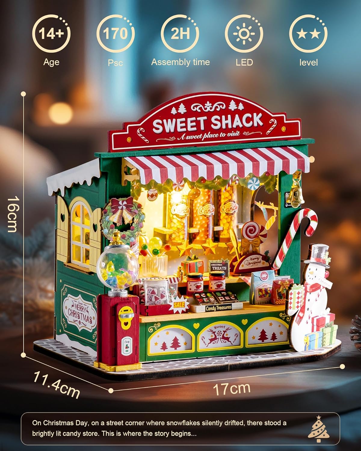 DIY Miniature House Kit: Christmas Candy Stand