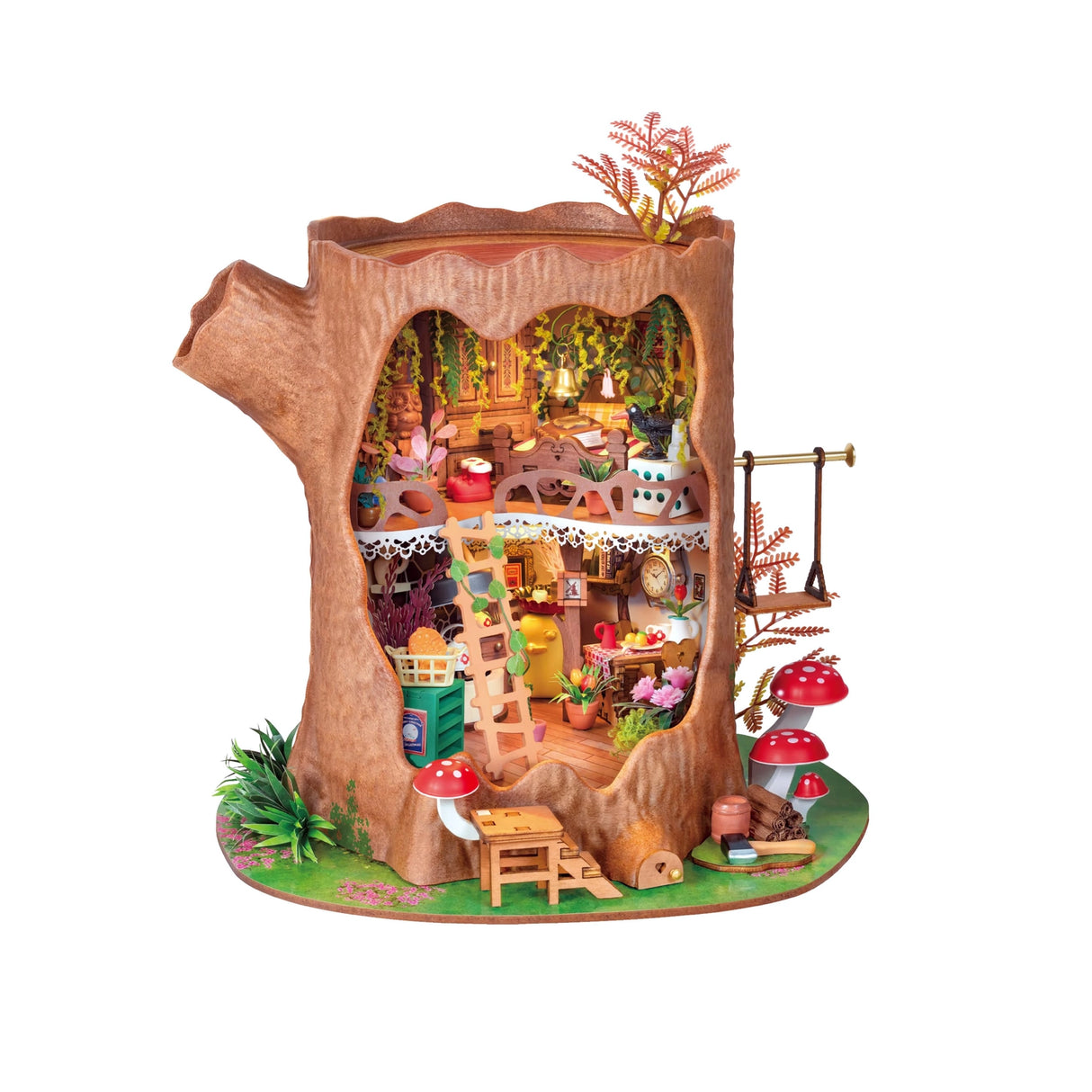Bring a touch of storybook charm to your shelves with the Fairytale Tree House DIY Miniature Kit — a cozy two-story tree-trunk home filled with whimsical details, plants, and tiny décor. A relaxing build and a beautiful display piece for miniature lovers.
2 AAA batteries required; batteries are not included.
Ages 14+
275 pieces
Assembled size: 8.3 x 7.2 x 8.9 inches