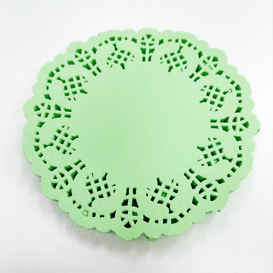 Doily Iced Mint - 100 unidades de tapetes de 4,5"