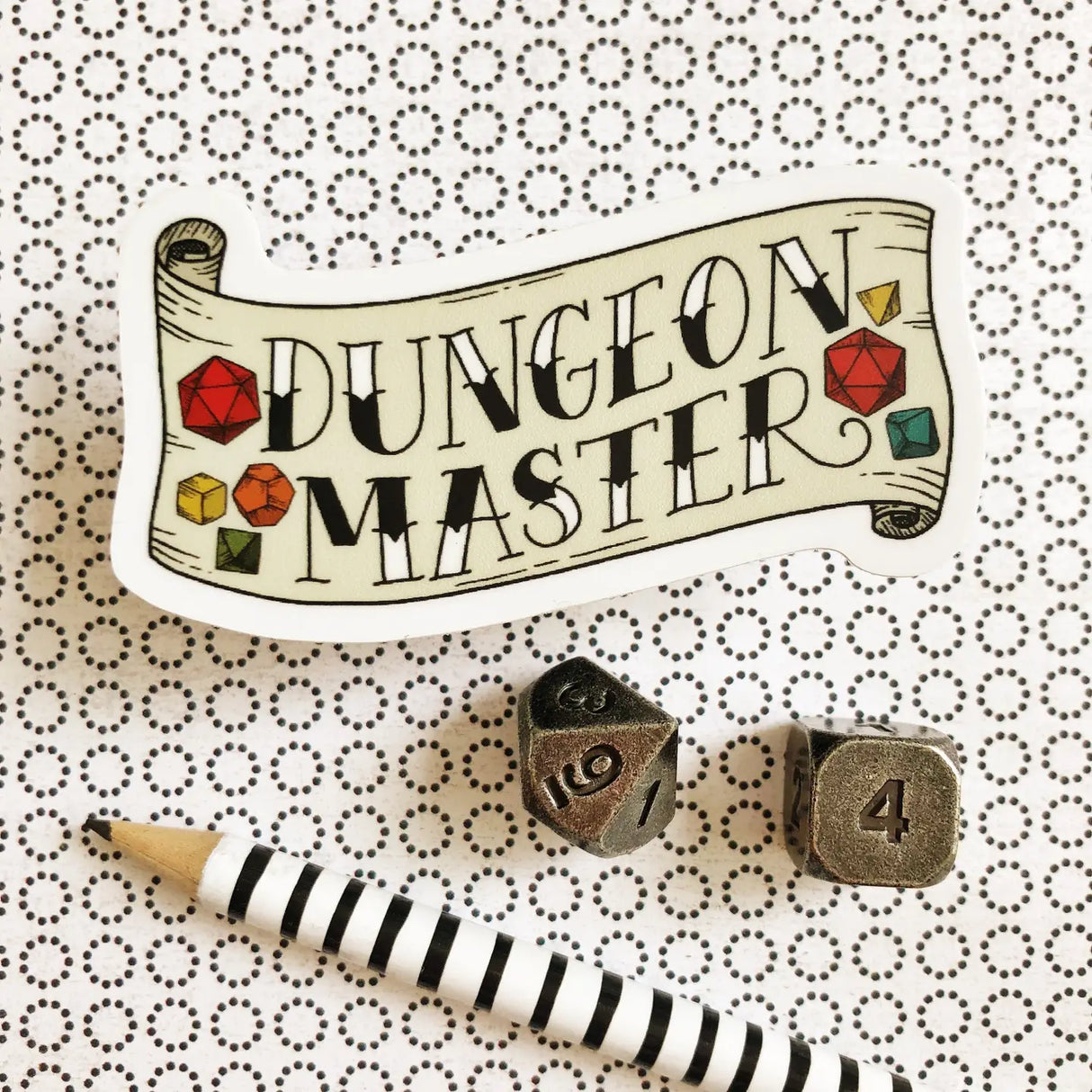 Last Chance! Kingdom of Threads - Dungeon Master Tattoo Flash Style - D&D Dungeon Master Vinyl Sticker
