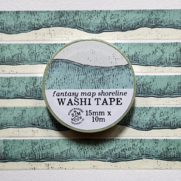 Kingdom of Threads - Fantasy Map Shorelines Washi Tape