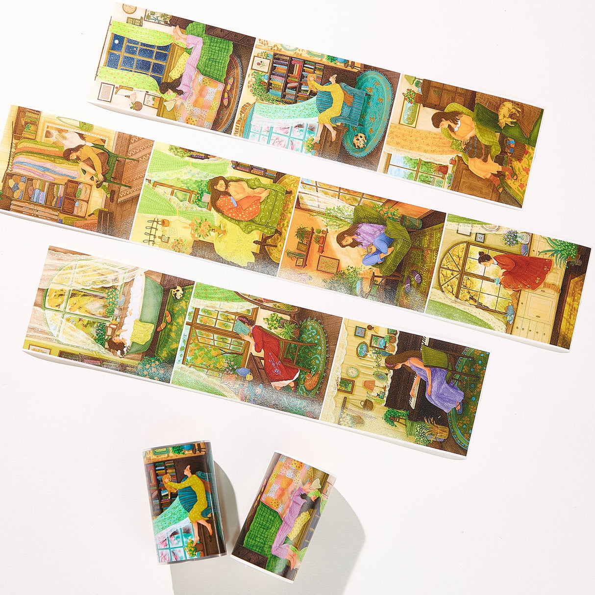 Turn your journal pages into a sanctuary of comfort. The Fleeting Moments Wide Tape features lush, full-scene illustrations that celebrate the joy of staying home.
Brand: WT (The Washi Tape Shop)
Pre-cut Wide Washi/PET Tape
Size: 73mm×5m
Design Loop: 100cm
Material: Washi Tape / PET Clear Tape