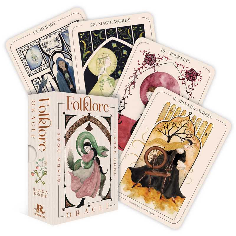 Folklore Oracle By Giada Rose
Giada Rose, bestselling illustrator of Seasons of the Witch, dives into the rich, archetypal, and cautionary wisdom of folklore and regional traditions. With a cottagecore vibe, this beautiful oracle is perfect for a journey of self-discovery.
