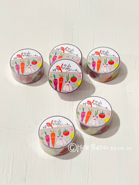 Cinta washi con motivos de fiesta de comida