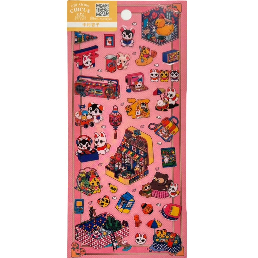 Frontier Creators Circus - Kyoko Nakamura Sticker Sheet
Add a touch of circus fun to your pages with this colorful sticker sheet from CREATORS CIRCUS—a special Frontier series featuring playful designs by talented Japanese artists. Each sheet bursts with personality, showcasing unique artwork that captures the charm and individuality of every creator.
Size: H195mm×W95mm×D1mm
Material: Transparent PET