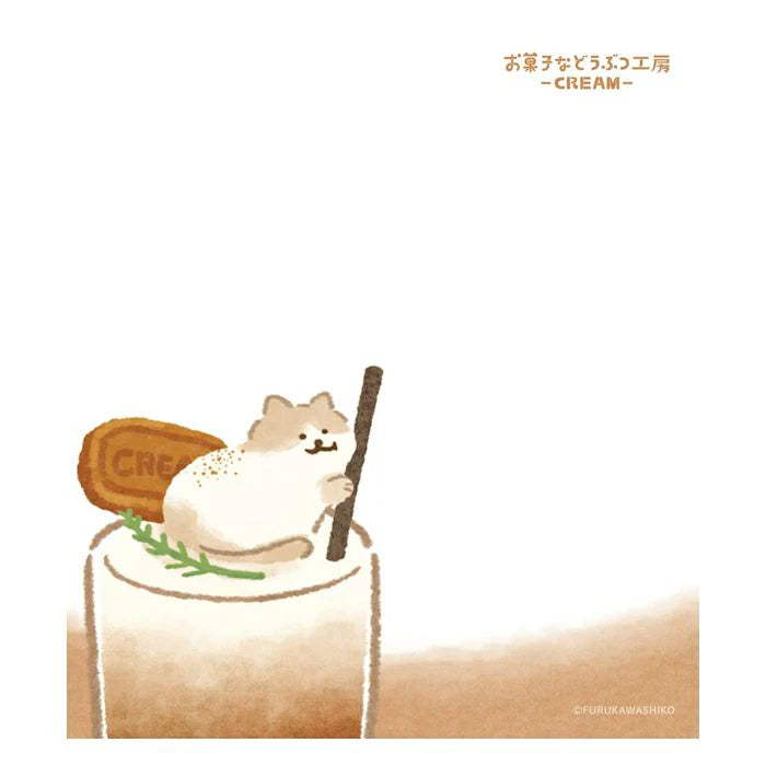 Introducing the cute memo pads from the "Okashina Animal Studio" collection! The Japanese word "okashina" comes with 2 different meanings; one which means funny and one which means sweets. These are both depicted well within the different memo designs that you will see in this collection.