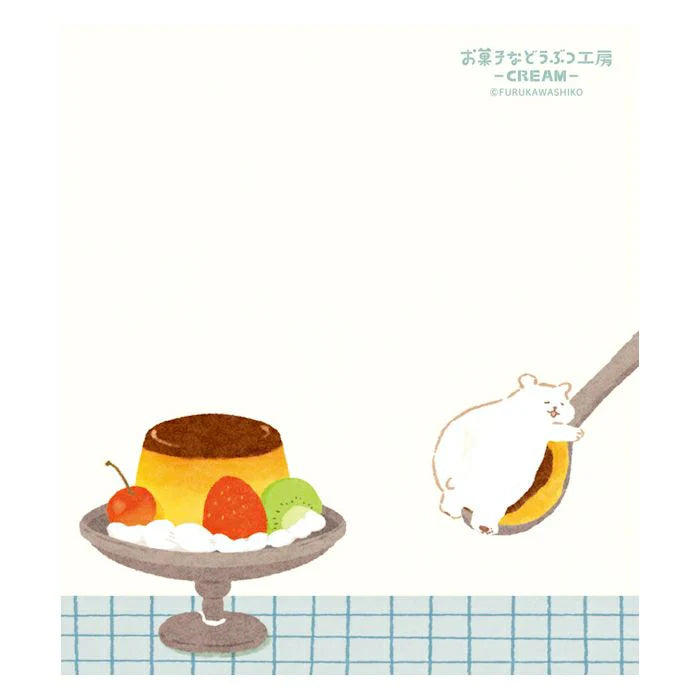Introducing the cute memo pads from the "Okashina Animal Studio" collection! The Japanese word "okashina" comes with 2 different meanings; one which means funny and one which means sweets. These are both depicted well within the different memo designs that you will see in this collection.