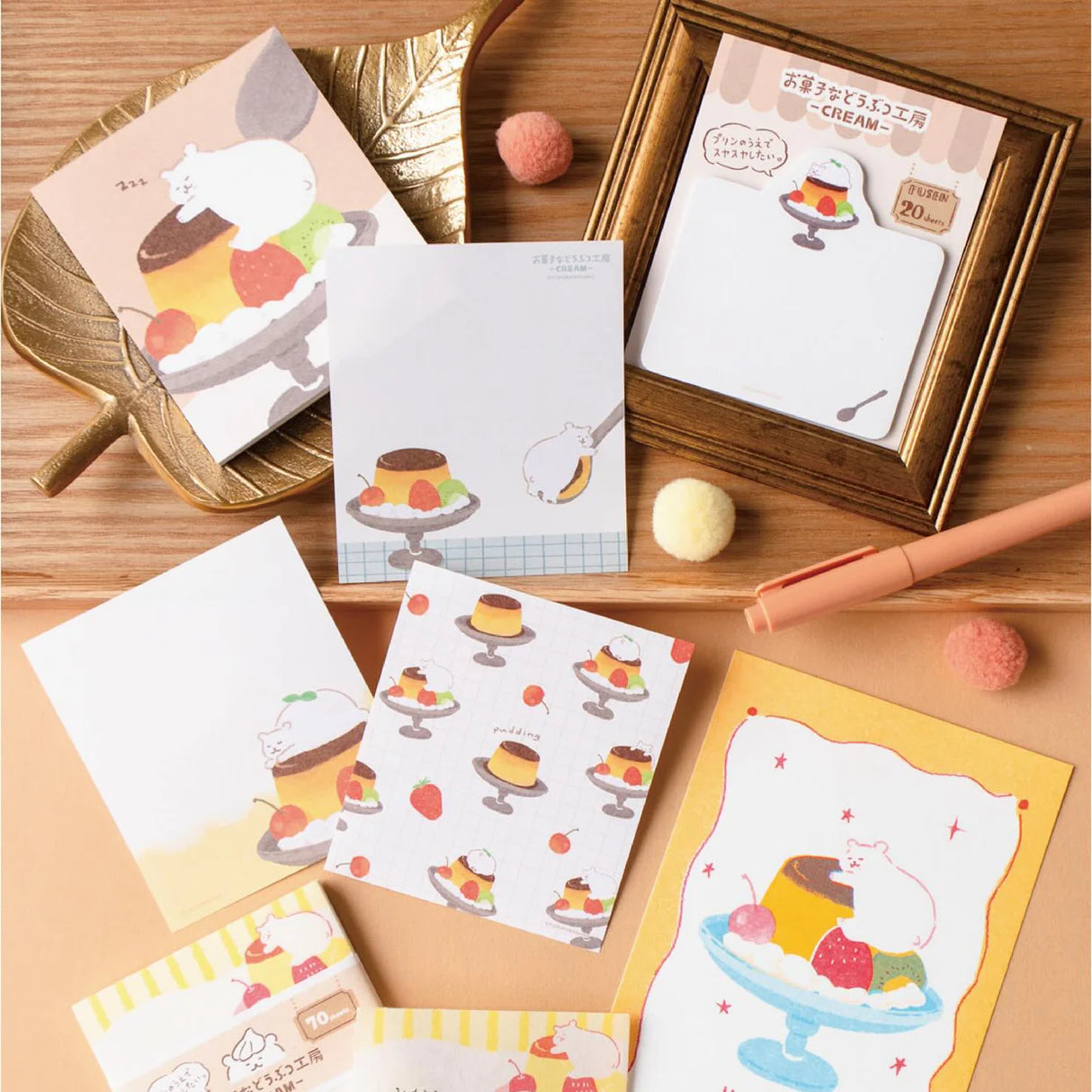 Introducing the cute memo pads from the "Okashina Animal Studio" collection! The Japanese word "okashina" comes with 2 different meanings; one which means funny and one which means sweets. These are both depicted well within the different memo designs that you will see in this collection.