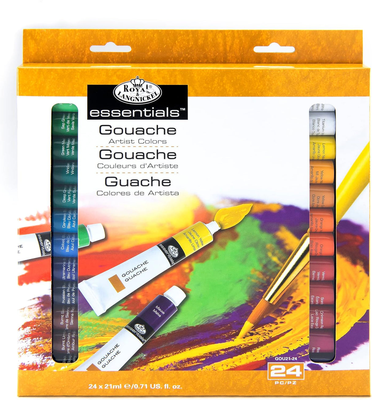 Pinturas acrílicas gouache, 12 ml, paquete de 24