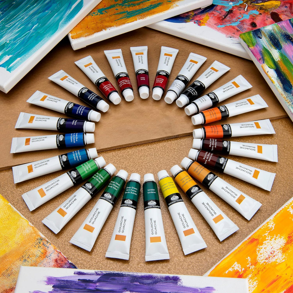 Pinturas acrílicas gouache, 12 ml, paquete de 24
