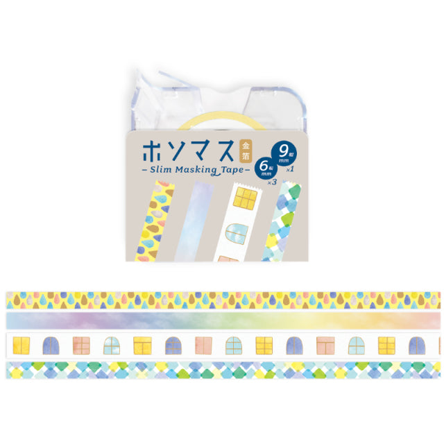 Hosomasu Masking Tape with Case - After Rain