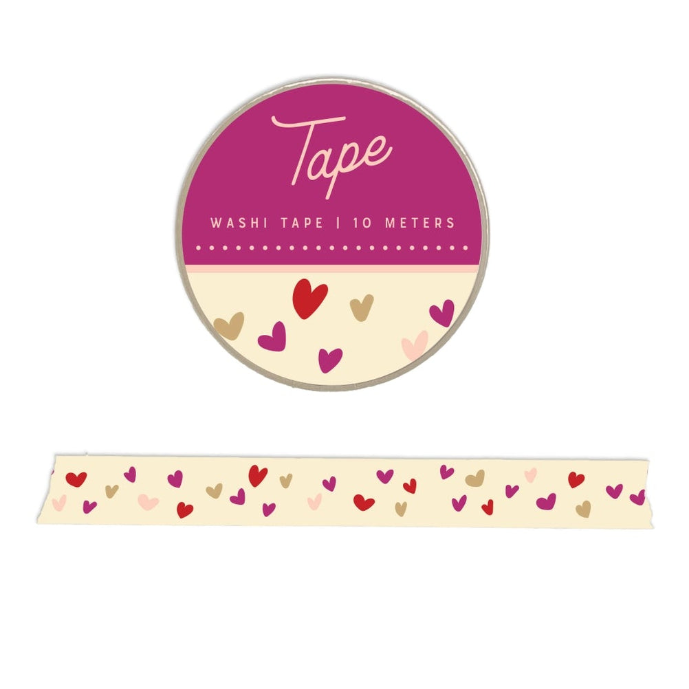 Fill every project with love! This French Vanilla washi tape is covered in playful pink and red heart doodles, perfect for wrapping gifts, decorating cards, or adding a cheerful touch to planners and journals.
Additional Details:
- 15 mm width
- 10 m length