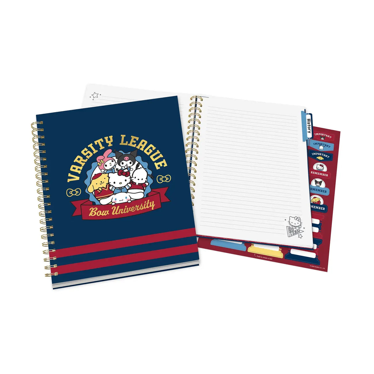 Take notes in style with this Hello Kitty® and Friends Extra-Large Spiral Notebook—one of the cutest Hello Kitty back to school supplies for students and stationery lovers alike. With 160 lined pages, full-color reminder stickers, and a double-sided pocket, it’s the perfect addition to your Hello Kitty study supplies or everyday student essentials. Grab one for a friend or coworker or add it to your own Sanrio back to school supplies. Get ready for the kawaii desk setup of your dreams!