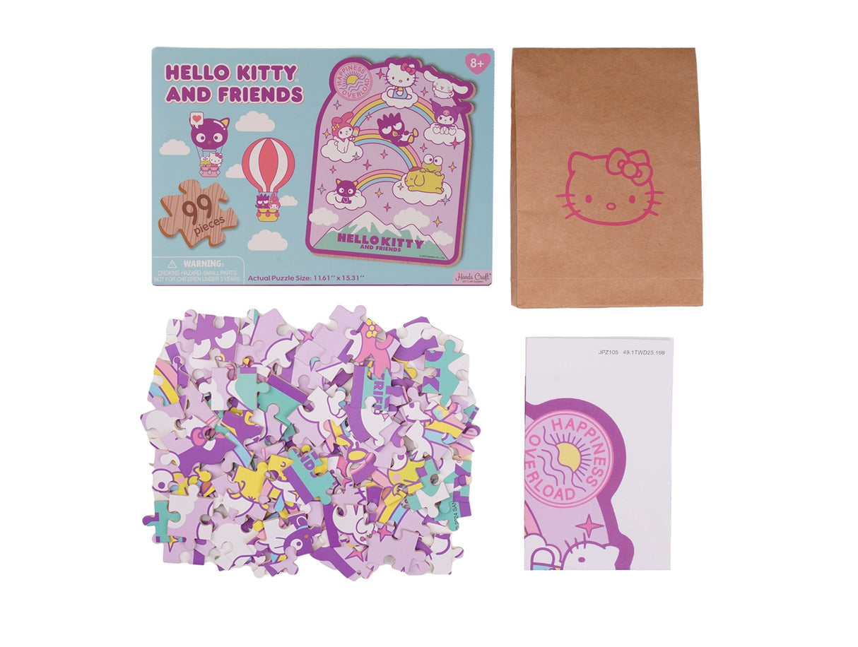 Discover joy with the Hello Kitty Wooden Jigsaw Puzzle: Seize the Moment (99pcs). This officially licensed Sanrio product features iconic Hello Kitty in 99 vibrant wooden pieces. Crafted for durability and a seamless fit, it's a delightful challenge for fans of all ages 8+. Embrace positivity and bring Hello Kitty to life with this charming puzzle – perfect for relaxation and family fun. Display your completed masterpiece proudly and celebrate the timeless appeal of Hello Kitty.