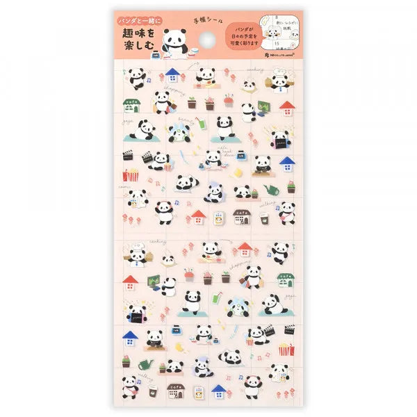 This sticker has a translucent and matte texture that blends in with the notebook.
It can be separated with perforations and carried as much as necessary.
I drew a panda who enjoys many hobbies such as yoga, notebook deco, games, and walking.
It is recommended for decorating around appointments and dates.
1 Sheet included
165× 90mm
Transparent seal
