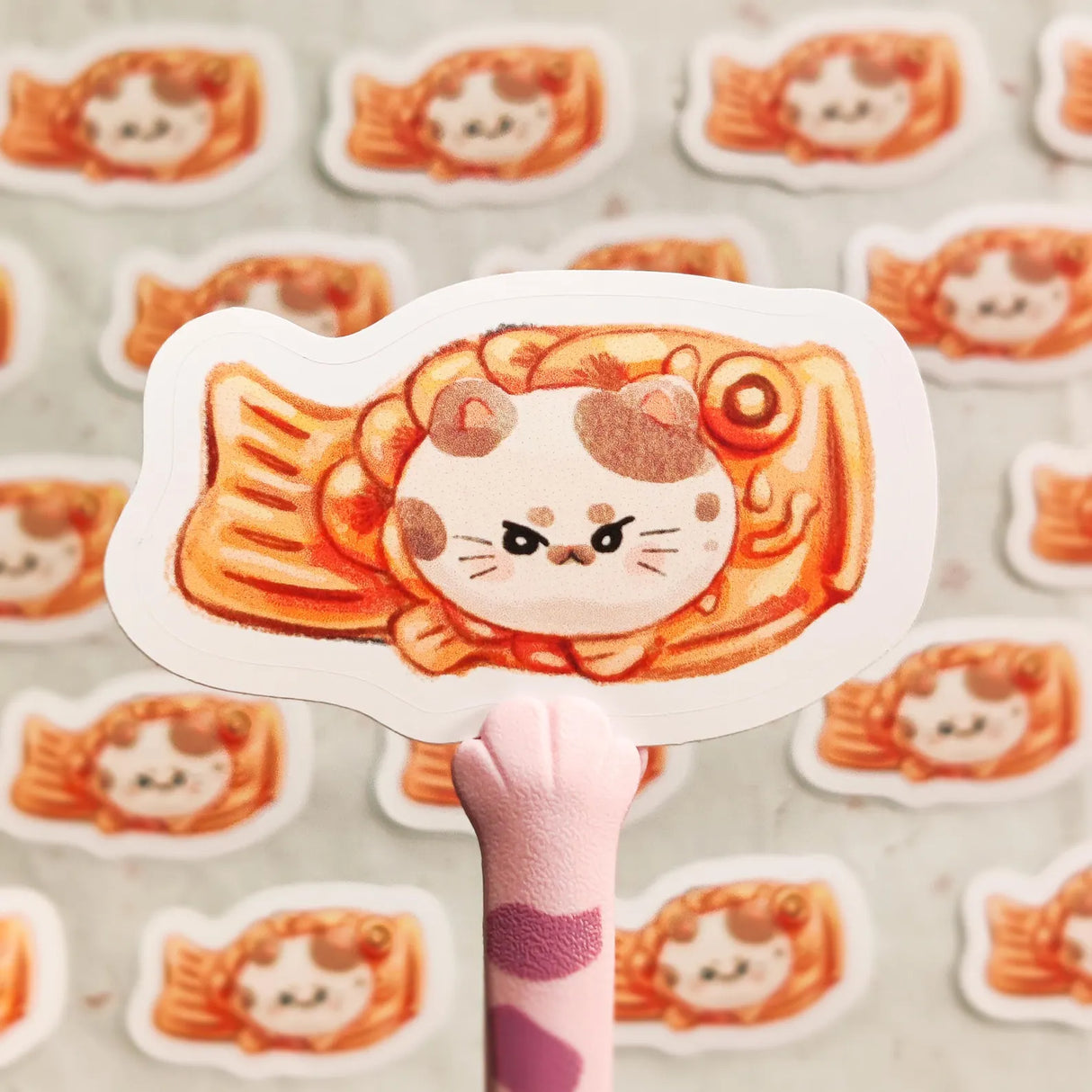 This is a glossy vinyl die-cut paper sticker, illustrated and made in-house by me. It's waterproof and ideal for decorating hard surfaces like laptops, water bottles, and phone cases, adding a cute touch to your belongings.
Material: premium glossy waterproof vinyl