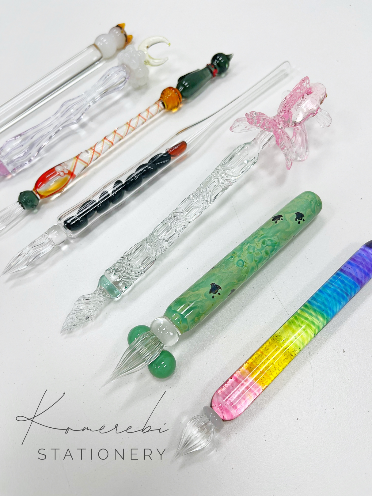Warbling White-eye Glass Dip Pen