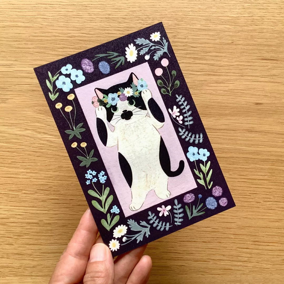 4legs Postcard - Cat in Picture Book #new2 Cow Cat