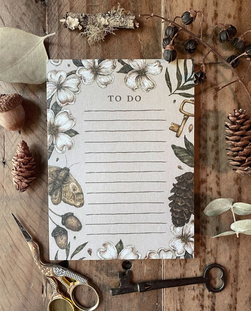 Whimsical, nature-inspired notepads perfect for writing your to do list, grocery list, and more. 50 pages, with full color illustration on the front of every page.
Matte finish perfect for writing.
Packaged in a clear cello sleeve.
Dimensions: 5.5"x4"