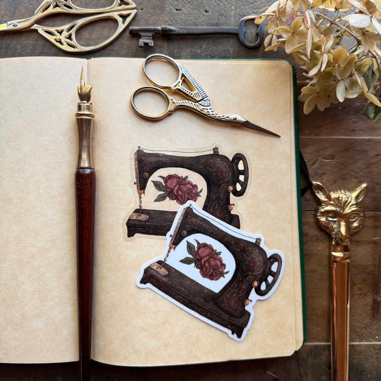 Jessica Roux Illustration - Sewing Machine Semi-Transparent Vinyl Sticker