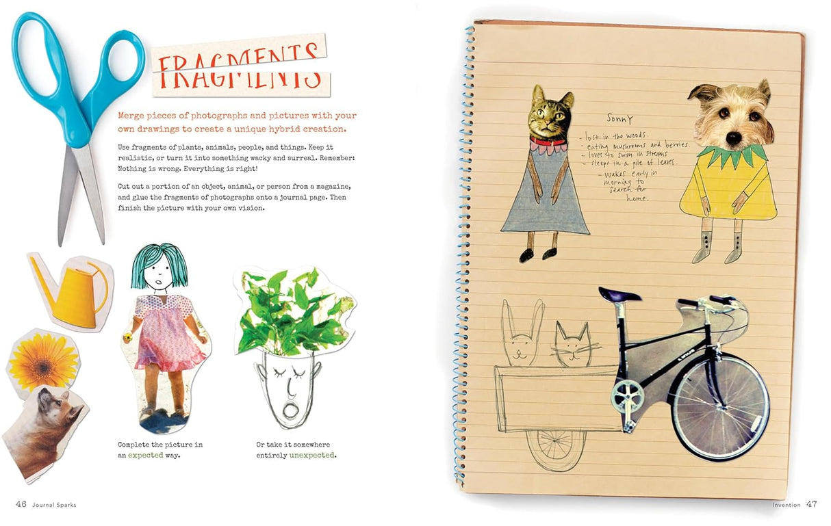Sixty inventive writing prompts, guided exercises, and crafty activities designed to jumpstart creative journaling, storytelling, and self-expression are accompanied by inspiring examples from journals of people of all ages and instructions for making a one-of-a-kind blank book of your own.
Do you want to keep a journal but don’t know where to start? Get inspired with 60 interactive writing prompts and craft how-tos to expand your imagination and stimulate your creativity. Using words, drawing, collage, an