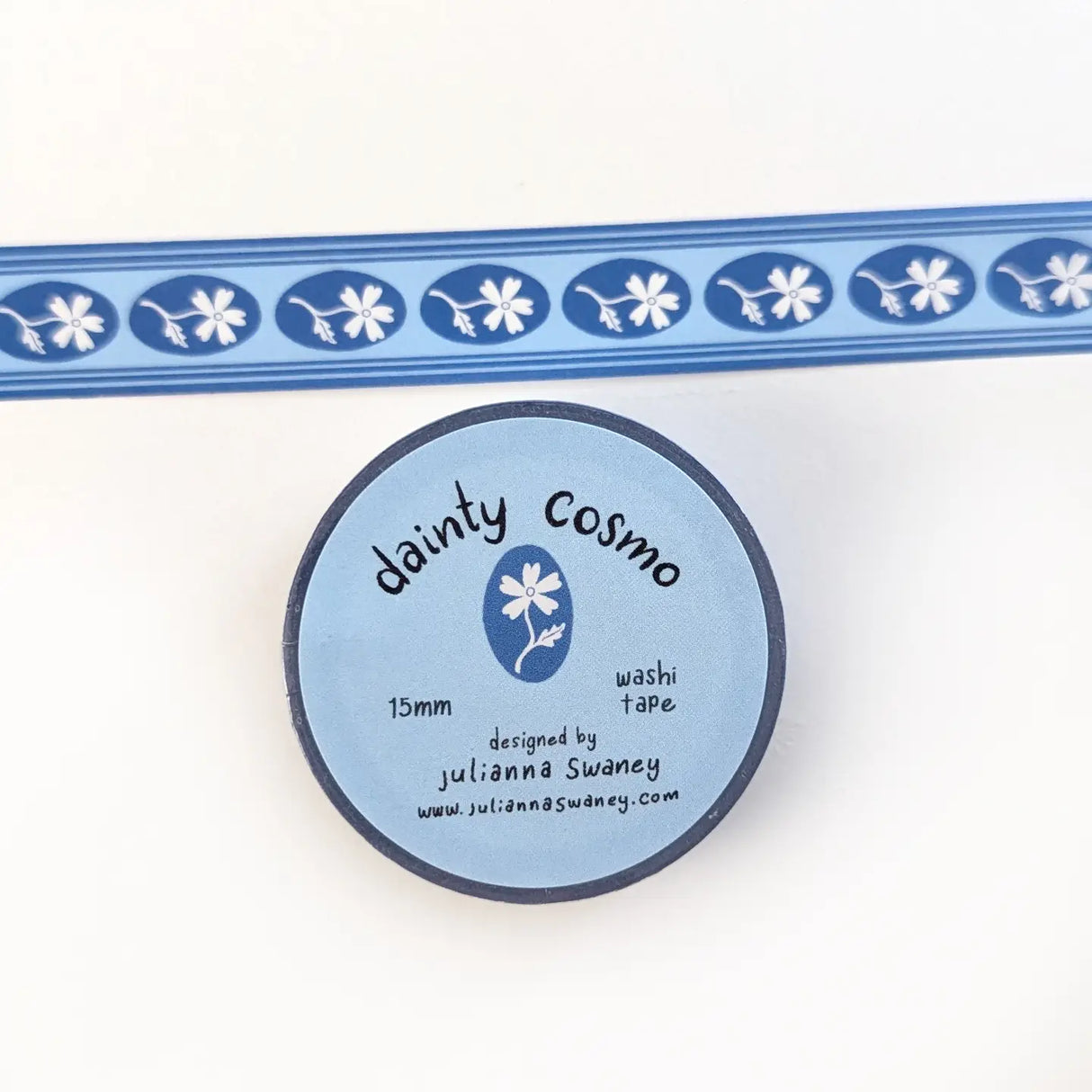 This cute washi tape is made from my original illustrations and it features a decorative flower pattern.