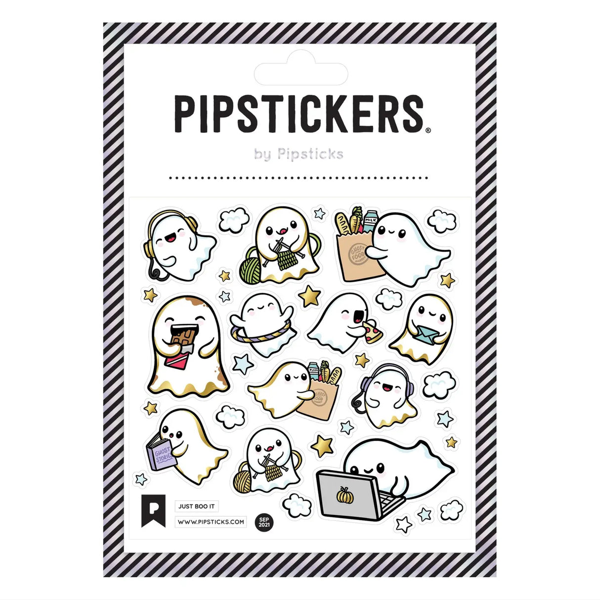 PipStickers are the PERFECT gift for the sticker lover in your life - even if it's you! These unique PVC designs with holographic gold foil accents come on a clear backing and cannot be found anywhere else.
includes one 4'' x 4'' sheet of Just Boo It PipStickers and includes the Pipsticks manifesto.