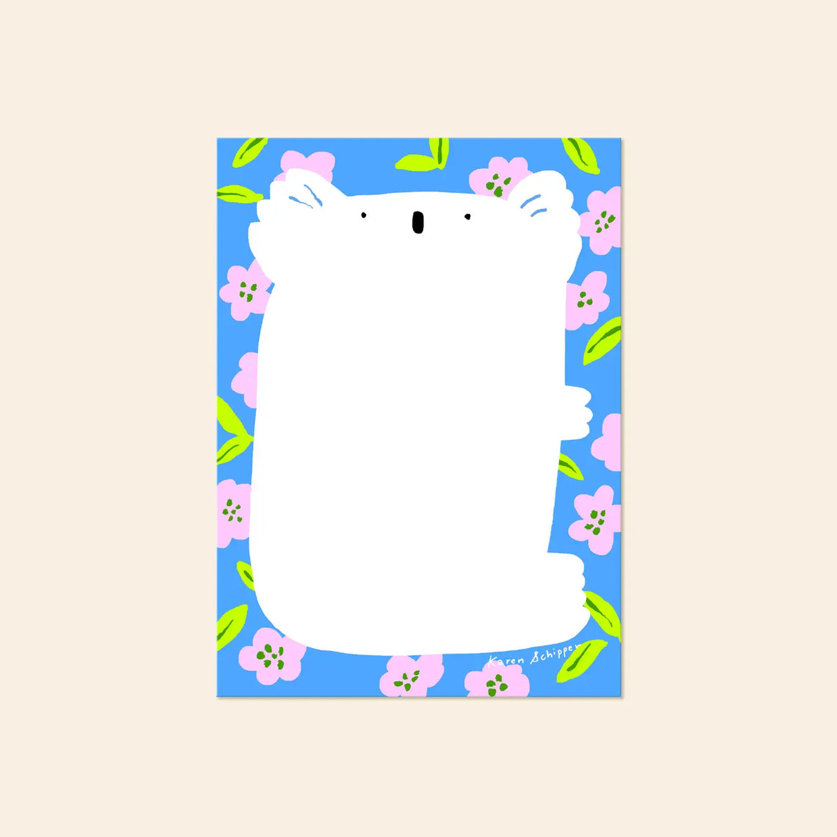 Karen Schipper Notepad - Kayla Koala
Add a sweet, cheerful touch to everyday note-taking with the Kayla Koala Notepad, a cute koala floral notepad featuring a charming koala silhouette framed by soft blooms and fresh color. The playful design feels bright and giftable while still being practical for notes, lists, and daily reminders.
Size: 5" x 7"
50 tear-off sheets
Padded with cardboard back
Printed locally in the US
Designed by Karen Schipper