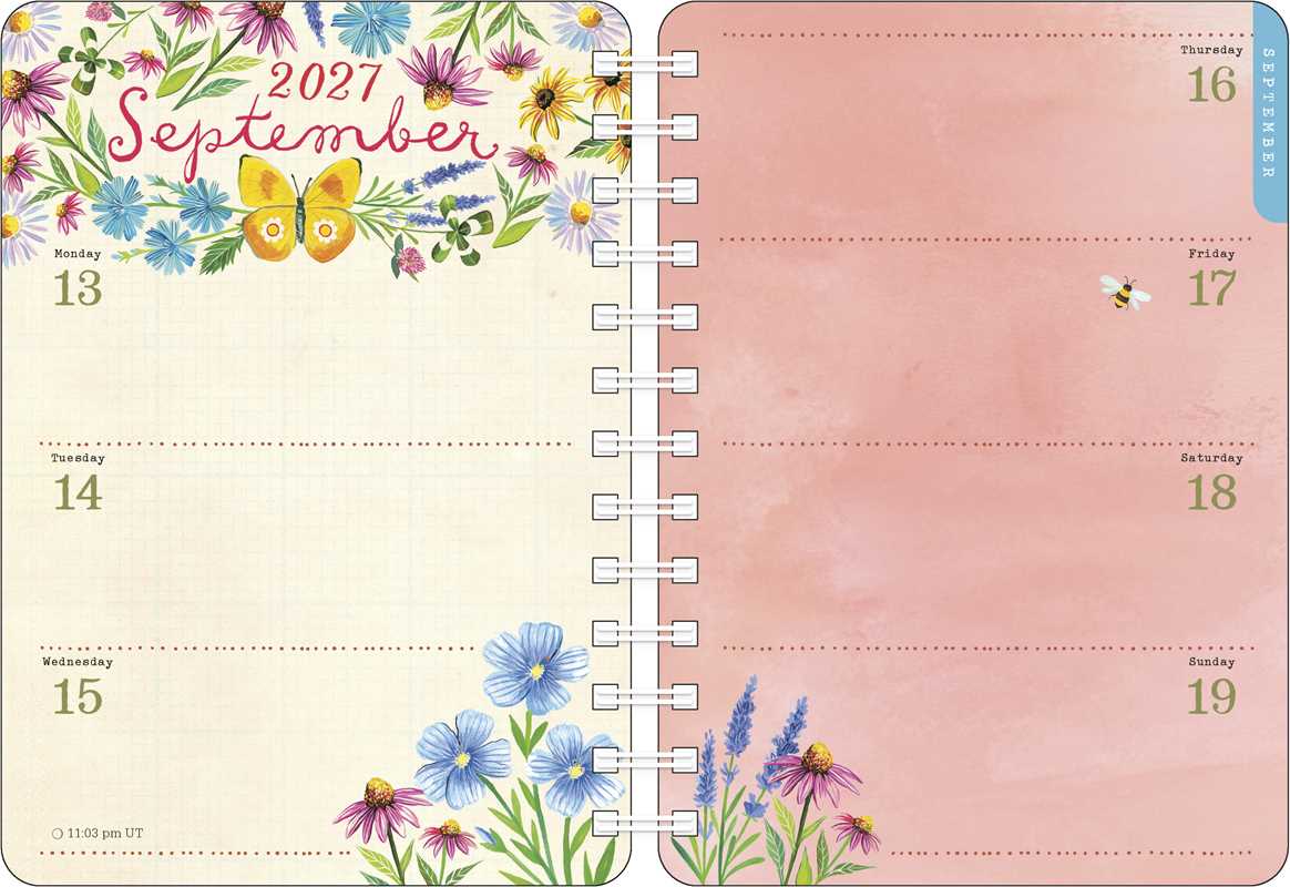 Stay organized and be inspired by the Katie Daisy 2027 Weekly Planner. The planner's vibrant watercolor art celebrates the everyday delights of simple comforts and living in harmony with nature.
Each themed month highlights colorful paintings of artist Katie Daisy’s favorite things –– wildflowers, birds, butterflies, the cozy countryside, and household treasures. With every page thoughtfully designed to showcase this gorgeous artwork, there is also ample room for planning, to-do lists, and writing all the