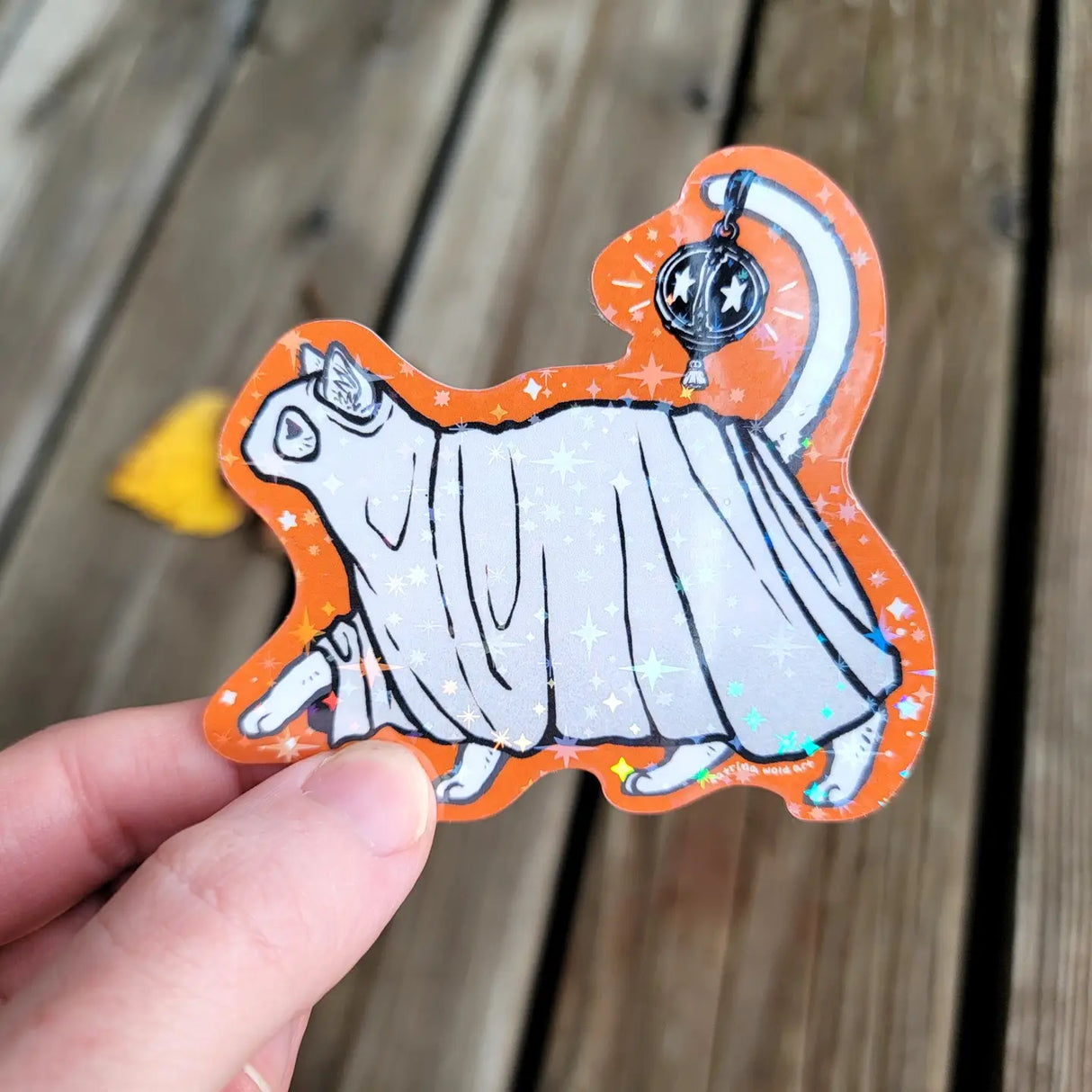 Last Chance! Katrina Wold Art - Ghost Cat Guide Vinyl Sticker