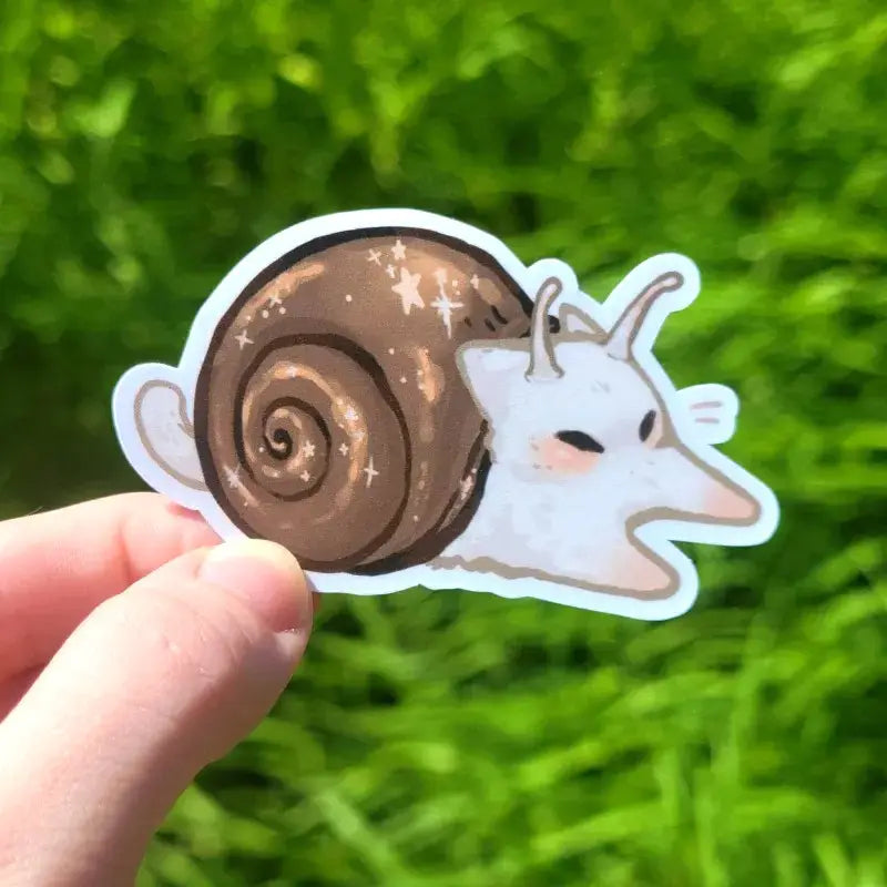 Katrina Wold Art - Tiny Cat Vinyl Sticker - Summer Snail