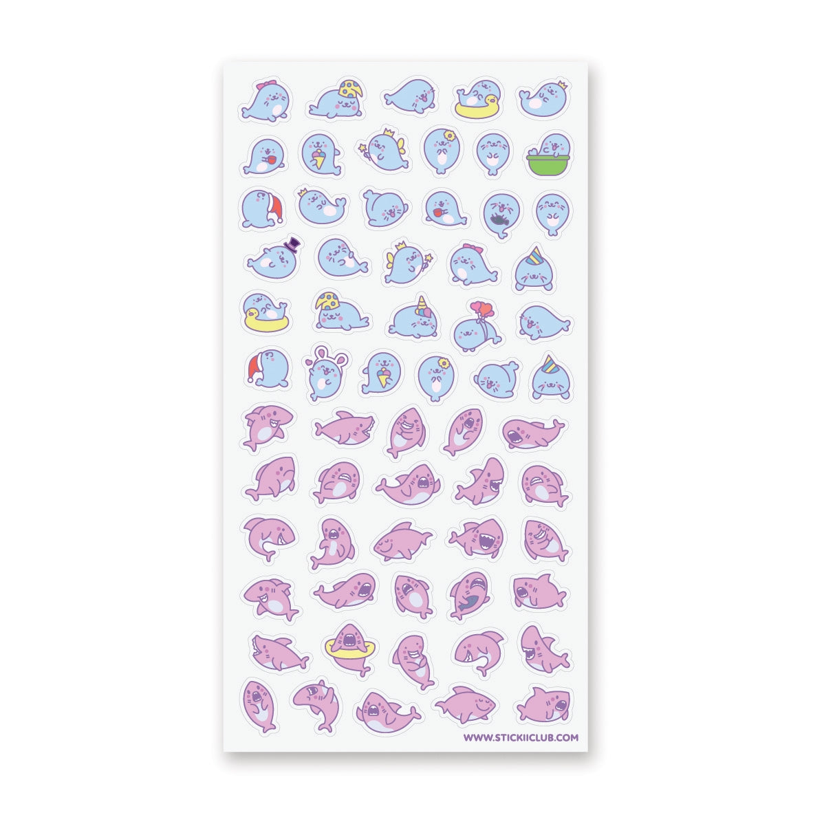 Giggle at our pink shark squad showing off their playful personalities - from shy smiles to dramatic expressions that are sure to make a splash in your day!