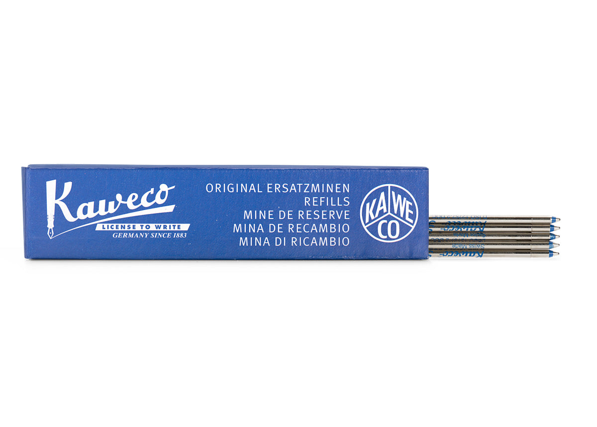 Kaweco is one of the few companies that offers the D1 refill in 3 different line widths. The particularly soft paste provides a special writing feeling.
Our ball pen refills comply with the ISO 12757-2 document standard and can therefore be used for important contracts and documents, as well as everyday notes that will stand the test of time.
Writing System: Ball Pen
Writing colour: Blue or black
Refill type: D1 Ballpoint - 0.8 mm (Fine)
Document-proof: Yes
Suitable for: AC SPORT, AL SPORT, BRASS SPORT, B