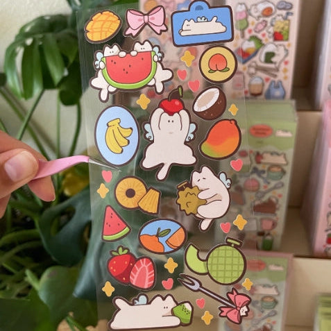 Cute deco stickers!
Great for journaling and Polaroid deco :)
Waterproof, matte PVC material
Size: 7.5 x 15.5 cm sheet