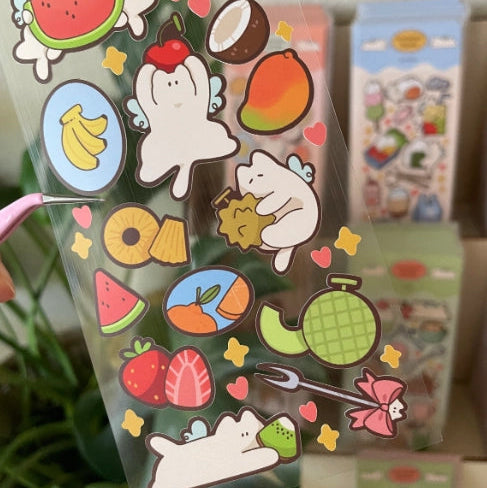 Cute deco stickers!
Great for journaling and Polaroid deco :)
Waterproof, matte PVC material
Size: 7.5 x 15.5 cm sheet