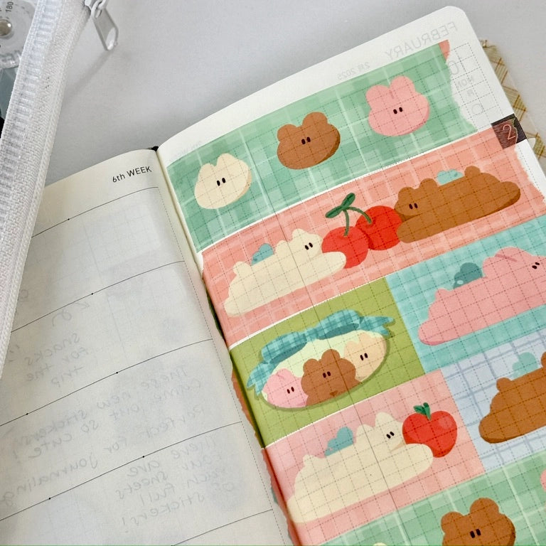 A thick 25mm washi tape to deco with~!
Cut them in sections or individually to use like “stickers” :)