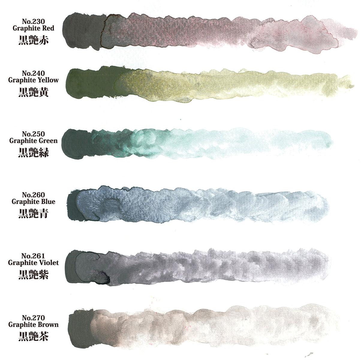 Colores de grafito de acuarela Kuretake Gansai Tambi