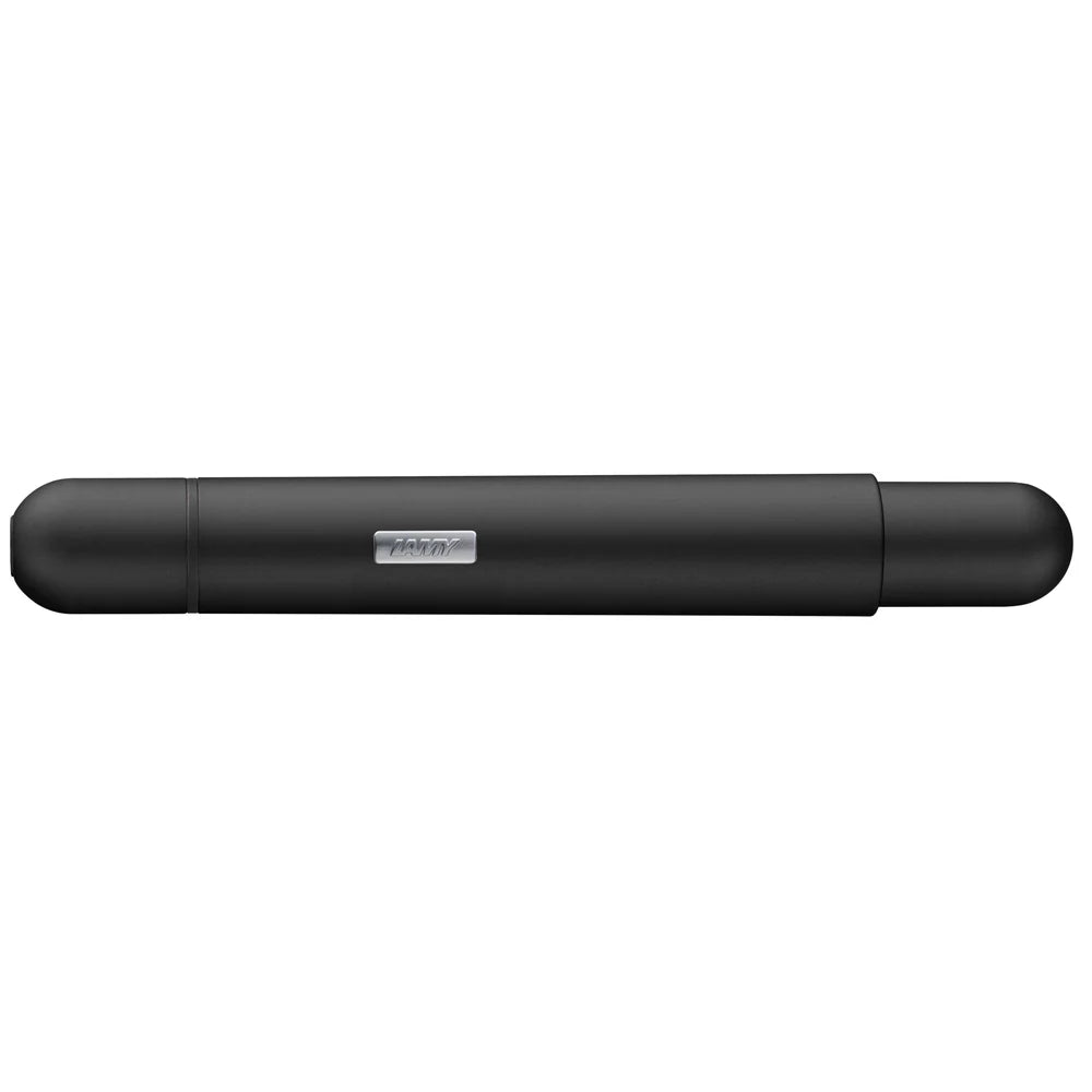 Innovative pocket pen full of transformative power.
The LAMY pico reaches unimagined greatness under pressure: the innovative pocket pen transforms into a full-size biro with just one finger movement thanks to an ingenious double push mechanism inside. Strikingly different and surprising, it brings a piece of innovation to even the smallest pencil case or even trouser pocket as a handy everyday companion.
Matte black lacquer finish with 1 refill of LAMY M 22 M black