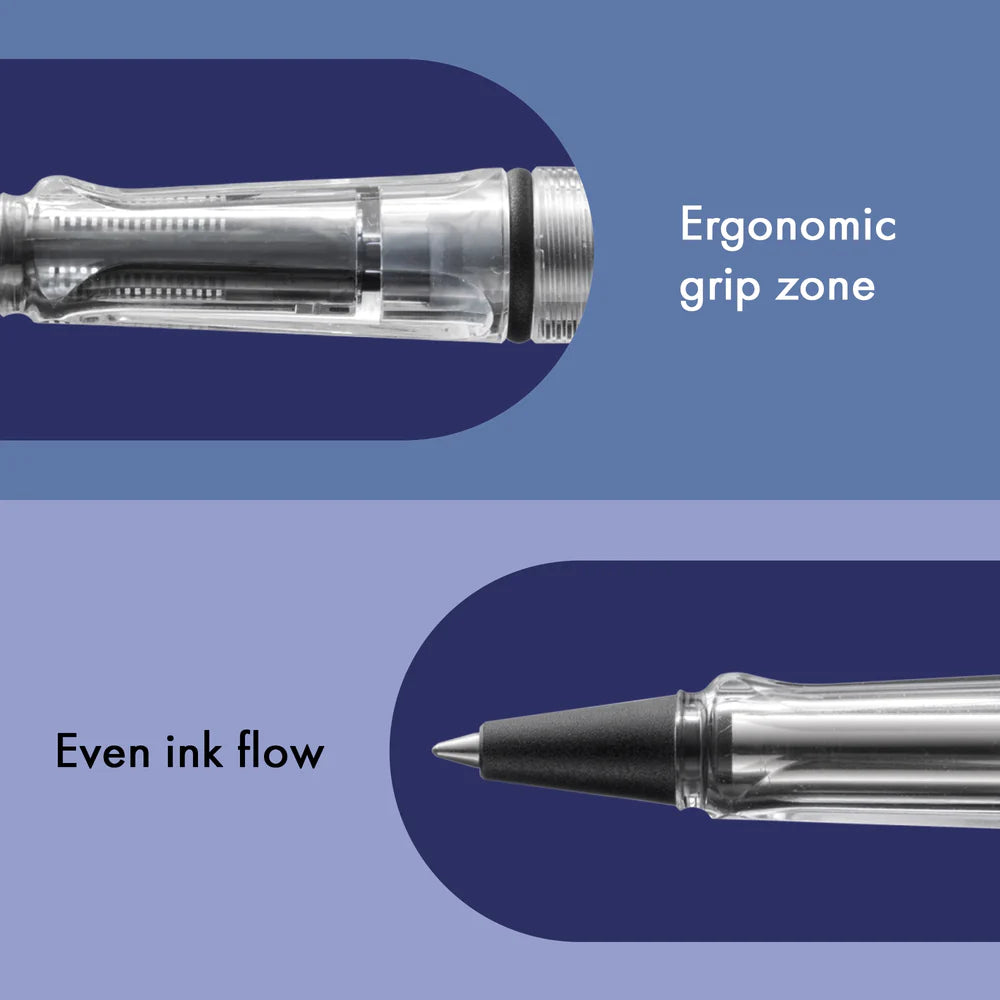 Fountain pen, icon, global success: the LAMY safari has been a beloved classic since its introduction in the 1980s and enjoys a cult status untypical for a writing instrument. Countless colours and ever-changing special editions make hearts beat faster - whether for the pencil case or the carefully curated fountain pen collection.
The LAMY safari is more than the sum of its details: it is aesthetic, robust and individual. The distinctive, self-sprung clip keeps the writing instrument securely fastened in p