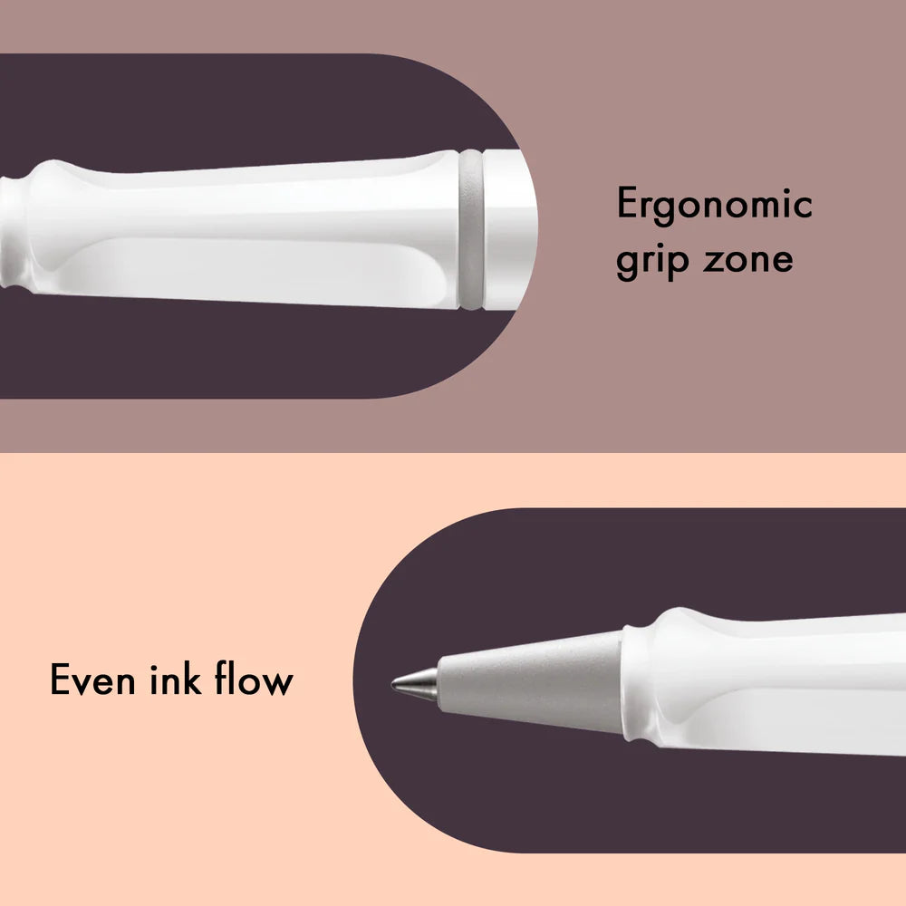 Fountain pen, icon, global success: the LAMY safari has been a beloved classic since its introduction in the 1980s and enjoys a cult status untypical for a writing instrument. Countless colours and ever-changing special editions make hearts beat faster - whether for the pencil case or the carefully curated fountain pen collection.
The LAMY safari is more than the sum of its details: it is aesthetic, robust and individual. The distinctive, self-sprung clip keeps the writing instrument securely fastened in p