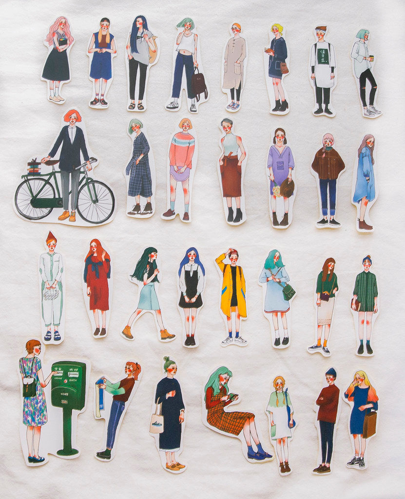 La Dolce Vita - Stationery Store Girl Tin Box Sticker Set