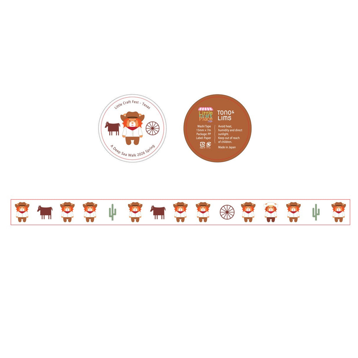 Little Craft Fest X TONO & LIMS Exclusive Washi Tape - Lil Cowgirl Poppy